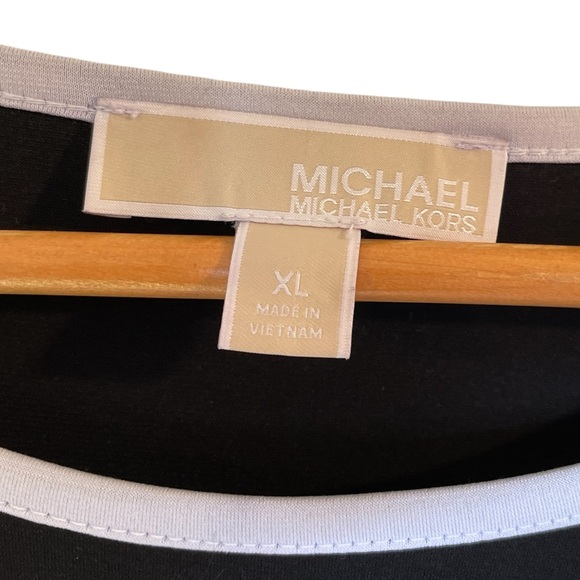 MICHAEL MICHAEL KORS Black/White Flutter Sleeve Flutter Hem Dress Extra Large - Picture 9 of 16